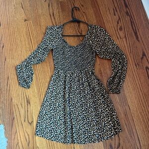 Hollister Black and Orange Patterned Dress